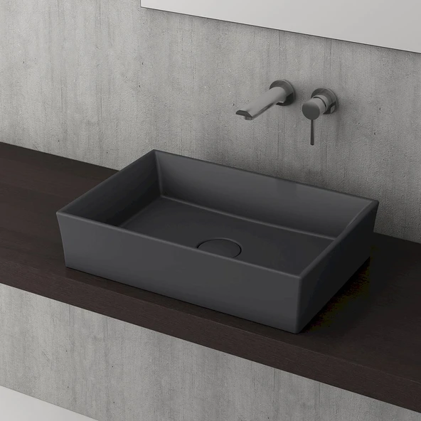 Bocchi Vessel Tezgah üstü Lavabo 56x38 cm Antrasit 1172-020-0125 ürün görseli 1