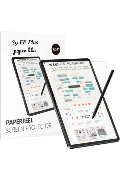 Galaxy Tab S9 FE Plus SM-X610 Uyumlu Gerçek Kağıt Hissi Parlama Önleyici Paper Like Ekran Koruyucu ürün görseli 1