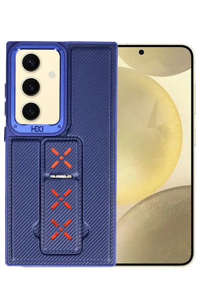 Fuchsia Samsung Galaxy S24 ile Uyumlu HBC-248 Lima Standlı Kapak - Lacivert ürün görseli 1