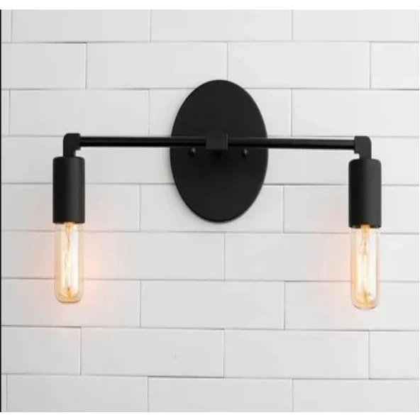RİOLİGHT MODERN İKİLİ SİYAH METAL DUVAR APLİK ürün görseli 1