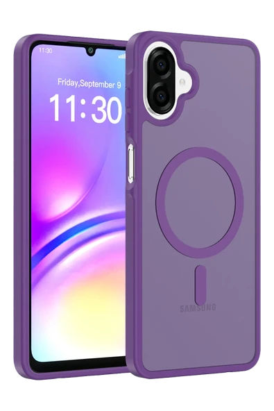 Fuchsia Samsung Galaxy A07 ile Uyumlu Jota Kablosuz Şarj Özellikli Kapak - Derin Mor ürün görseli 1
