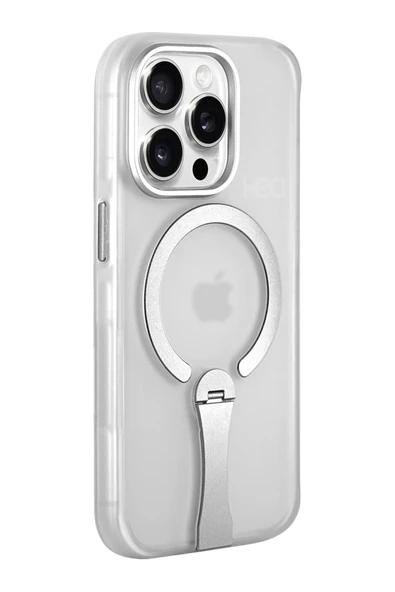 Fuchsia iPhone 15 Pro Max ile Uyumlu HBC-354 Kunlun Standlı Kablosuz Şarj Özellikli Kapak - Şeffaf ürün görseli 1