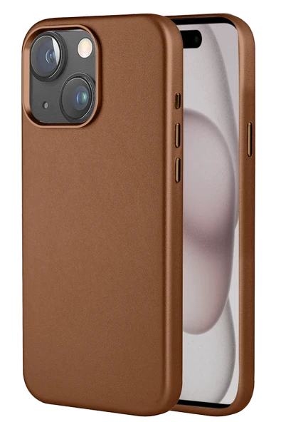 Fuchsia iPhone 15 ile Uyumlu HBC-242 Dividing Kablosuz Şarj Özellikli Kapak - Kahverengi ürün görseli 1