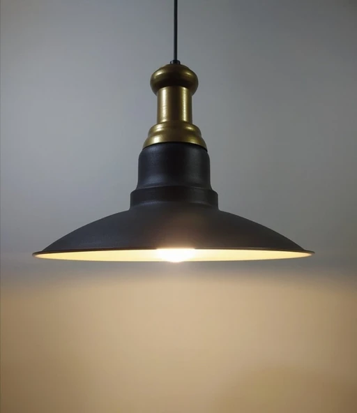 RİOLİGHT RETRO BRONZ ASKILI TEKLİ METAL SARKIT AVİZE ŞAPKA ÇAPI: 30CM ürün görseli 1