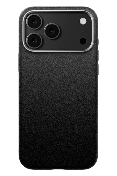 Fuchsia iPhone 17 Pro ile Uyumlu Wonder Deri Kablosuz Şarj Özellikli Kapak - Siyah ürün görseli 1
