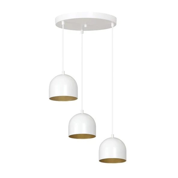 RİOLİGHT RETRO RUSTİK BEYAZ 3XE27 DUYLU SARKIT METAL AVİZE TABAN ÇAPI:30CM ürün görseli 1