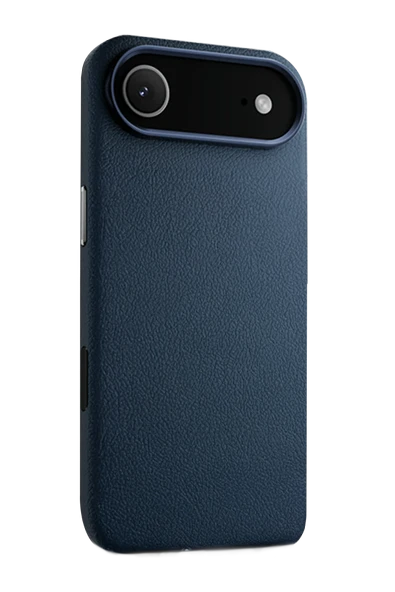 Fuchsia iPhone 17 Air ile Uyumlu Wonder Deri Kablosuz Şarj Özellikli Kapak - Lacivert ürün görseli 1