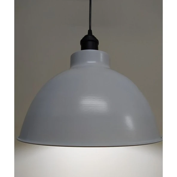 RİOLİGHT RETRO BEYAZ İÇİ BEYAZ TEKLİ METAL SARKIT AVİZE ÇAP: 33CM ürün görseli 1