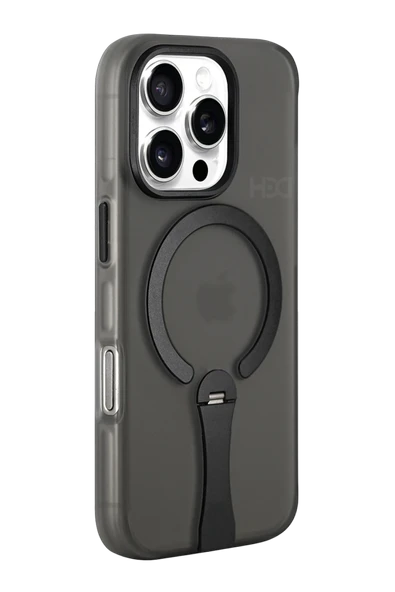 Fuchsia iPhone 16 Pro ile Uyumlu HBC-354 Kunlun Standlı Kablosuz Şarj Özellikli Kapak - Siyah ürün görseli 1