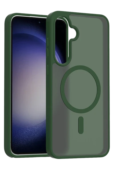 Fuchsia Samsung Galaxy A26 ile Uyumlu Jota Kablosuz Şarj Özellikli Kapak - Koyu Yeşil ürün görseli 1