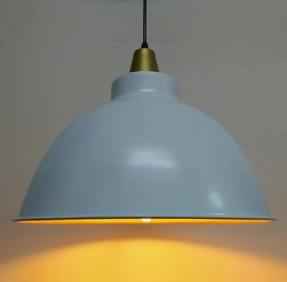 RİOLİGHT RETRO BEYAZ İÇİ ALTIN TEKLİ METAL SARKIT ürün görseli 1