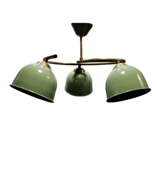RİOLİGHT MODERN ÜÇLÜ HAKİ YEŞİL BAŞLIK METAL SARKIT AVİZE ürün görseli 1