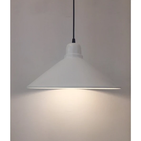 RİOLİGHT RETRO BEYAZ İÇİ BEYAZ TEKLİ METAL SARKIT AVİZE ÇAP:35CM ürün görseli 1