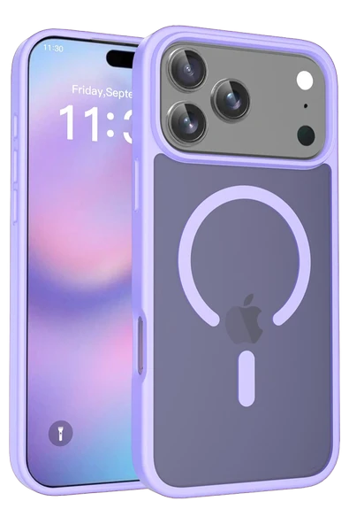 Fuchsia iPhone 17 Pro ile Uyumlu Jota Kablosuz Şarj Özellikli Kapak - Lila ürün görseli 1