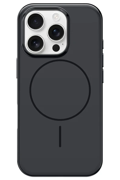 Fuchsia iPhone 16 Pro ile Uyumlu HBC-300 Beat Kablosuz Şarj Özellikli Kılıf - Siyah ürün görseli 1