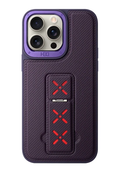 Fuchsia iPhone 14 Pro Max ile Uyumlu HBC-248 Lima Standlı Kapak - Derin Mor ürün görseli 1