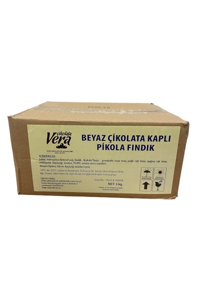 BEYAZ ÇİKOLATA PİKOLA FINDIK 3 KG. ürün görseli 1