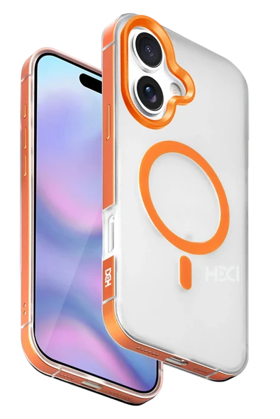 Fuchsia iPhone 17 ile Uyumlu HBC-394 Himalayas Kablosuz Şarj Özellikli Kapak - Turuncu ürün görseli 1