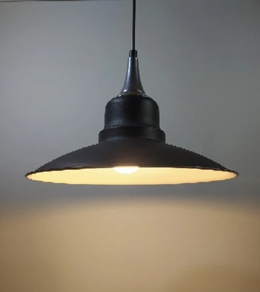RİOLİGHT RETRO GÜMÜŞ ASKILI TEKLİ METAL SARKIT AVİZE ŞAPKA ÇAPI: 30CM ürün görseli 1