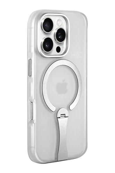 Fuchsia iPhone 16 Pro Max ile Uyumlu HBC-354 Kunlun Standlı Kablosuz Şarj Özellikli Kapak - Şeffaf ürün görseli 1