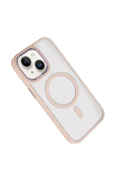 Apple iPhone 14 Terea Magsafe Kapak - Pembe - Resim 5