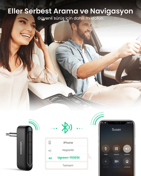 UGREEN Bluetooth 5.0 Ses Alıcı Adaptör, 70303 - Resim 4