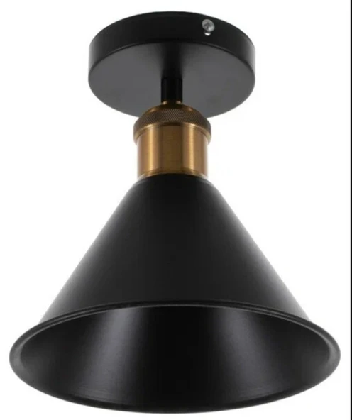 RİOLİGHT RETRO RUSTİK ESKİTME DUYLU TEKLİ METAL PLOFONYER AVİZE ürün görseli 1