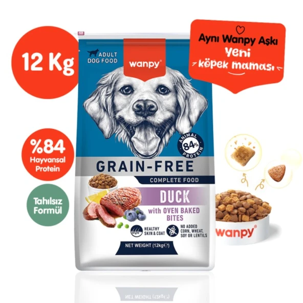 Wanpy Tahılsız Adult Ördekli Yetişkin Köpek Maması 12 Kg ürün görseli 1