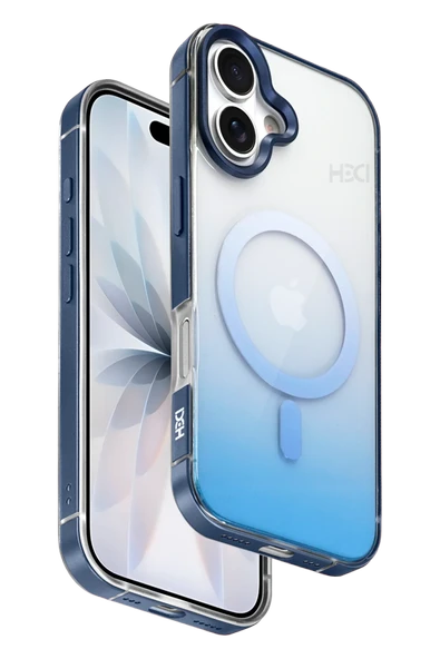 Fuchsia iPhone 17 ile Uyumlu HBC-395 Altai Kablosuz Şarj Özellikli Kapak - Mavi ürün görseli 1