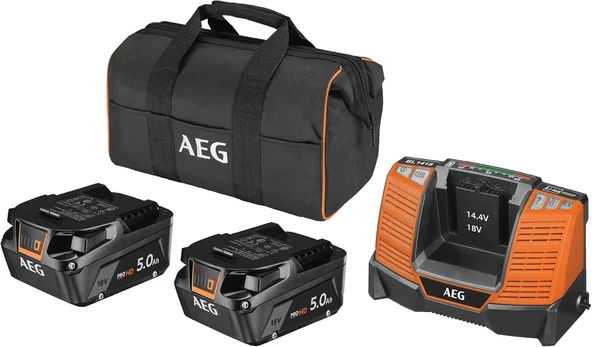AEG SETLL1850SHD 18V-2x5.0Ah  Yedek Akü + Şarj Cihazı - 4935478945 ürün görseli 1