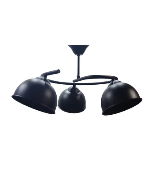 RİOLİGHT MODERN ÜÇLÜ SİYAH METAL SARKIT AVİZE ürün görseli 1