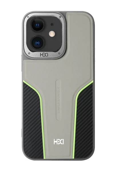 Fuchsia iPhone 11 ile Uyumlu HBC-264 Lambor Karbon Fiber Sport Kapak - Natural Grey ürün görseli 1