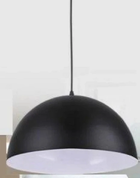 RİOLİGHT RETRO,RUSTİK MUTFAK,ODA,CAFELER İÇİN SİYAH TEKLİ METAL SARKIT AVİZE ÇAP:40CM ürün görseli 1