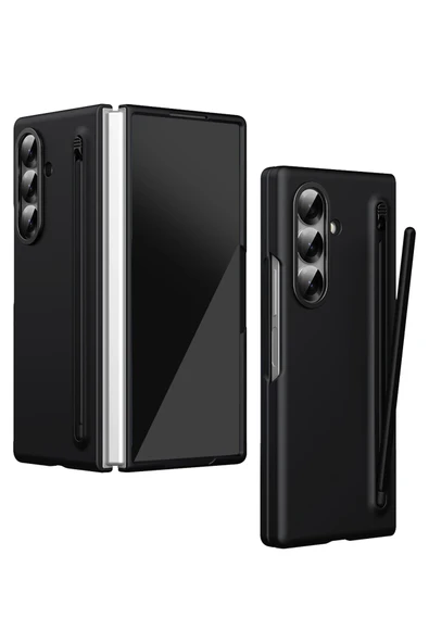 Fuchsia Samsung Galaxy Z Fold 6 ile Uyumlu Hole Fold Kapak - Siyah ürün görseli 1