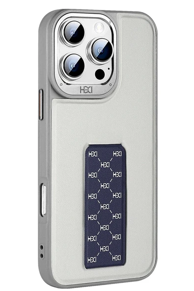 Fuchsia iPhone 14 Pro Max ile Uyumlu HBC-265 Madrid Kablosuz Şarj Özellikli Standlı Kapak - Natural Grey ürün görseli 1