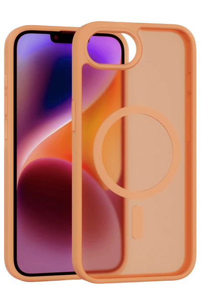 Fuchsia iPhone 16E ile Uyumlu Jota Kablosuz Şarj Özellikli Kapak - Turuncu ürün görseli 1