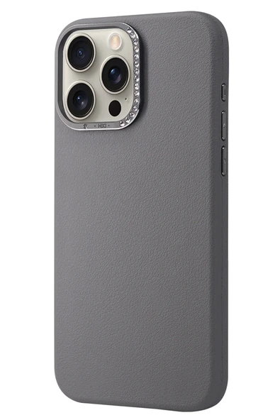 Fuchsia iPhone 15 Pro Max ile Uyumlu HBC-255 Viyana Kapak - Titan Gri ürün görseli 1
