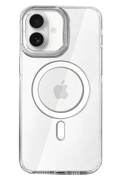 Fuchsia iPhone 16 ile Uyumlu HBC-274 PC 2.0 Şeffaf Kablosuz Şarj Özellikli Kapak - Şeffaf ürün görseli 1