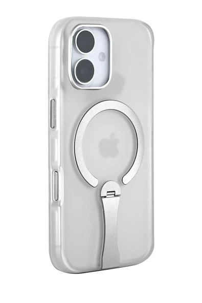 Fuchsia iPhone 16 ile Uyumlu HBC-354 Kunlun Standlı Kablosuz Şarj Özellikli Kapak - Şeffaf ürün görseli 1
