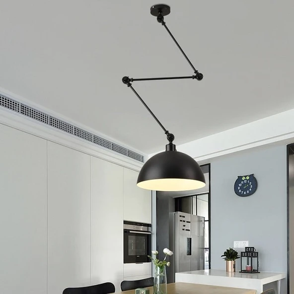 RİOLİGHT MODERN ÜÇ MAFSALLI AKROBAT METAL MASA ÜSTÜ SARKIT AVİZE ŞAPKA ÇAPI:30CM ürün görseli 1