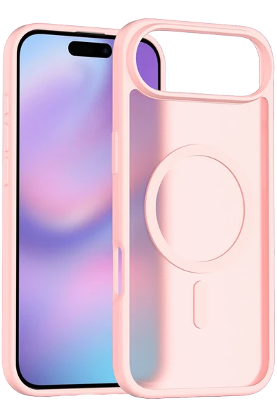 Fuchsia iPhone 17 Air ile Uyumlu Jota Kablosuz Şarj Özellikli Kapak - Pudra ürün görseli 1
