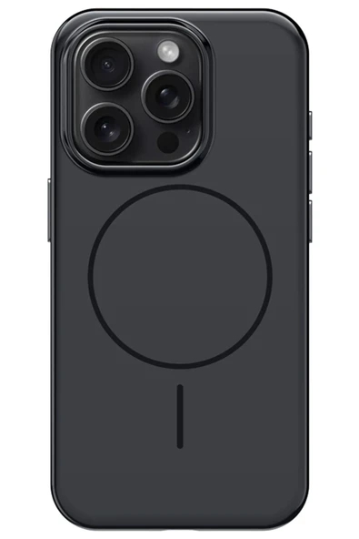 Fuchsia iPhone 14 Pro Max ile Uyumlu HBC-300 Beat Kablosuz Şarj Özellikli Kılıf - Siyah ürün görseli 1
