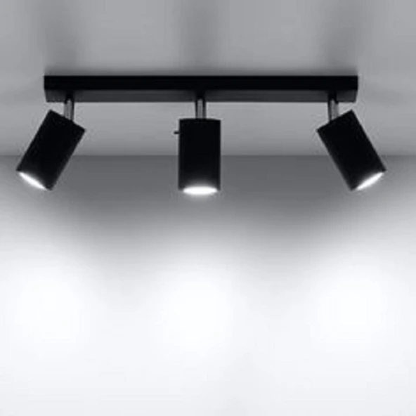 RİOLİGHT MODERN5 SİYAH MUTFAK,SALON,GİYİNME ODASI,CAFELER İÇİN GÜN İŞİĞI METAL 3LÜ SPOT(AMPUL DAHİL) ürün görseli 1