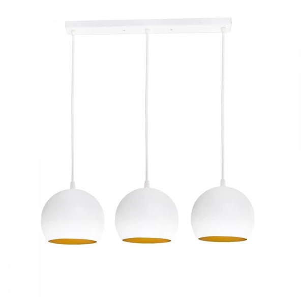 RİOLİGHT RETRO,VİNTAGE,RUSTİK BEYAZ 3XE27 DUYLU METAL MASA ÜSTÜ AVİZE UZUNLUK:60CM ürün görseli 1