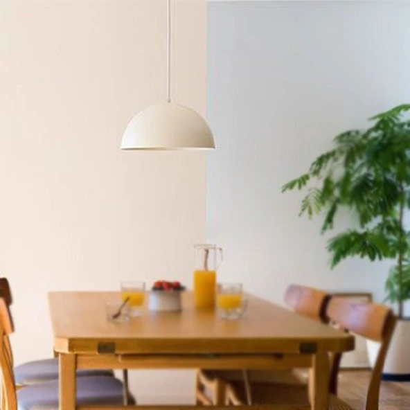 RİOLİGHT RETRO,RUSTİK,MODERN BEYAZ ODA,MUTFAK,CAFELER İÇİN TEKLİ METAL SARKIT AVİZE ÇAP:30CM ürün görseli 1