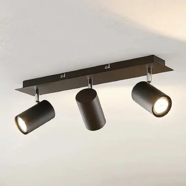 RİOLİGHT MODERN4 SİYAH MUTFAK,SALON,GİYİNME ODASI,CAFELER İÇİN GÜN İŞİĞI METAL 3LÜ SPOT(AMPUL DAHİL) ürün görseli 1