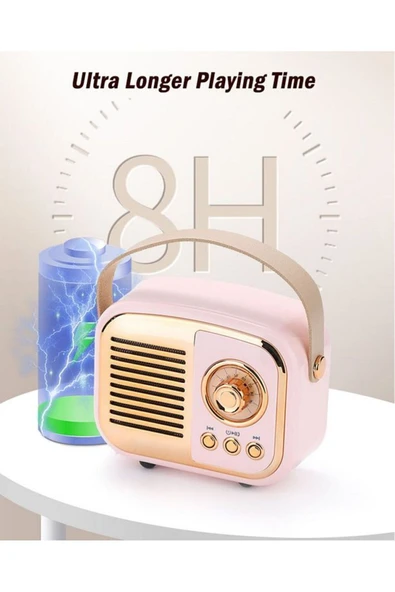 Nostaljik Retro Radio Parlak Kaplama Bluetooth Bağlantılı Hoparlör ürün görseli 1