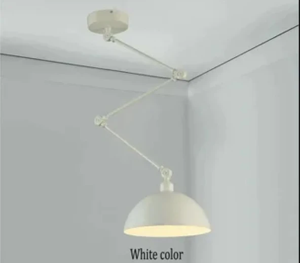 RİOLİGHT MODERN BEYAZ DÖRT MAFSALLI AKROBAT METAL MASA ÜSTÜ SARKIT AVİZE ŞAPKA ÇAPI:30CM ürün görseli 1