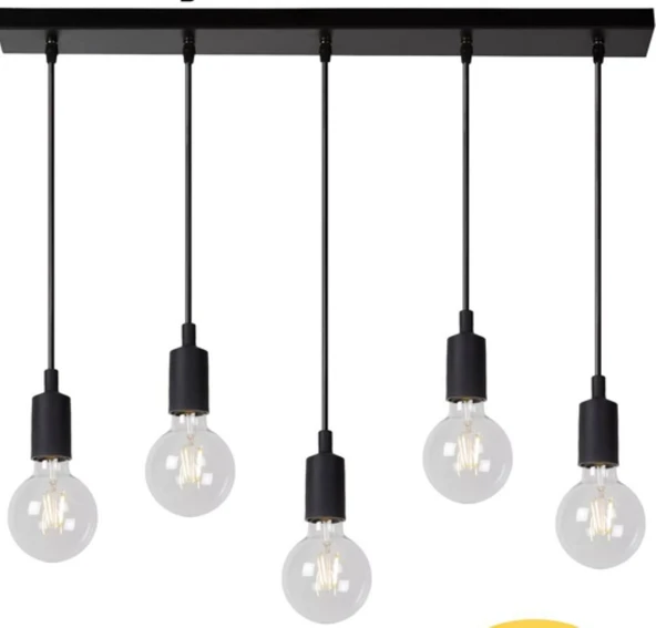 RİOLİGHT RETRO,RUSTİK,VİNTAGE MODERN 5XE27 DUYLU METAL MASA ÜSTÜ SARKIT AVİZE UZUNLUK:60CM ürün görseli 1