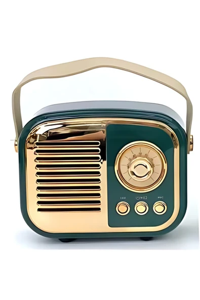 Nostaljik Retro Radio Parlak Kaplama Bluetooth Bağlantılı Hoparlör ürün görseli 1